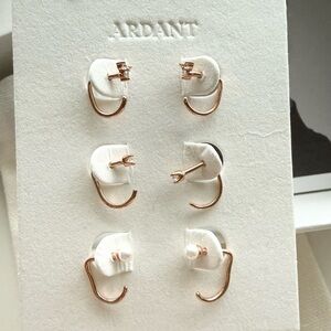 The Ardant Stay Close Rose Gold Hoops Earrings Set